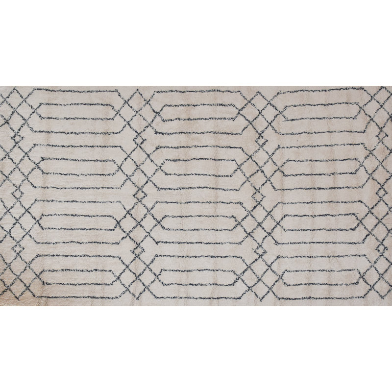 Deemer Geometric Hand Woven Shag Area Rug, Rectangle 120 X 180cm