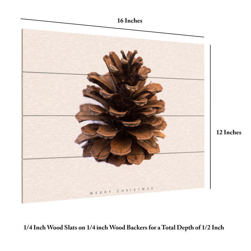 Florent Bodart  Merry Christmas 2 Wood Slat Art, H 18 po x l 22 po