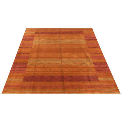 One-of-a-Kind 8' X 11' New Age Wool Area Rug in Burnt Orange