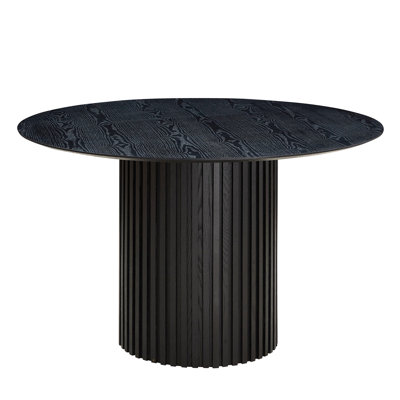 45.51 Inch Dining Table, Black, Mid-Century Modern Theme, Easy To Wipe Down And For Daily Use Black Flair, Clean Stable