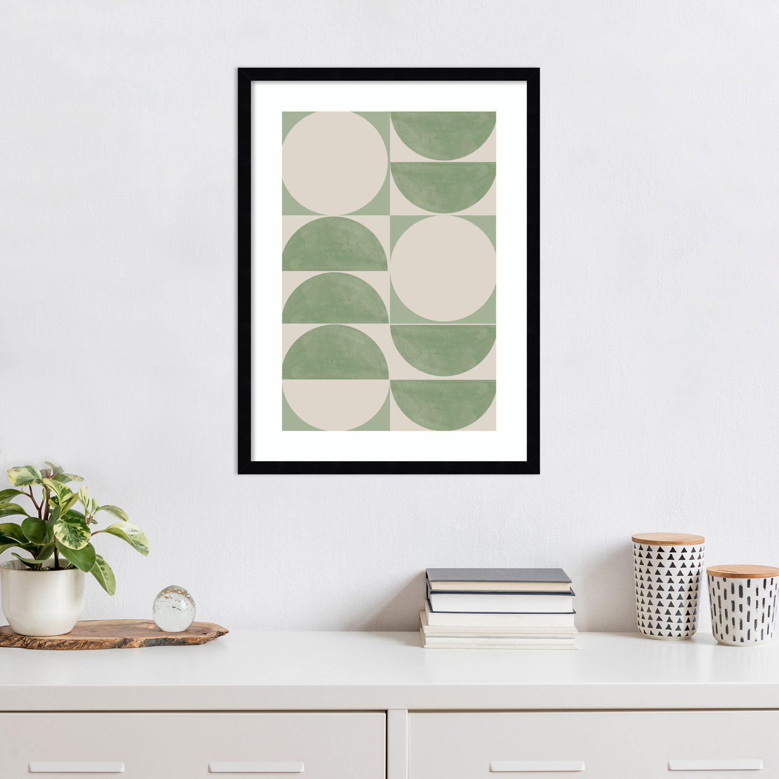 Mid Century Modern 01 Print, Black, 25" H x 19" W