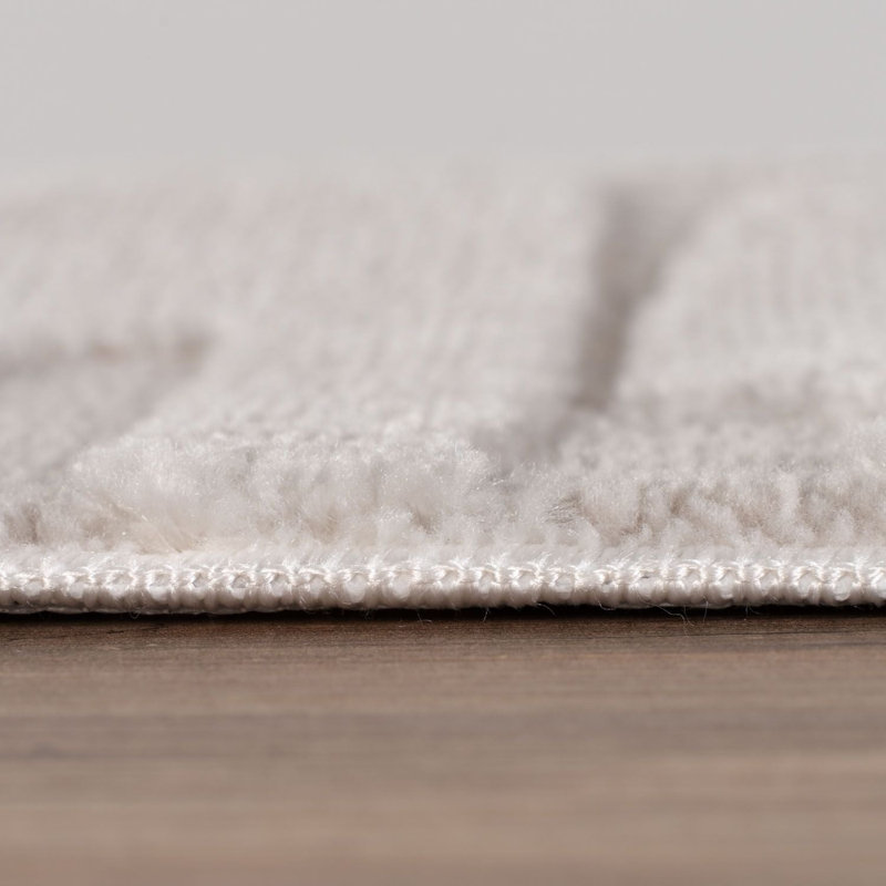 Loft Modern Abstract Living Room Area Rug and Runner Soft Pile, Ivory, Runner 80 x 300 cm