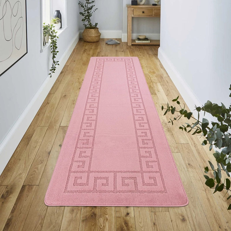 Pink Non Slip ROCCO Area Rugs & Runners – Luxury Living Room Carpet, Bedroom Rug, Kitchen Floor Mat & Hallway Door Mat