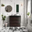 Élégant meuble-lavabo et lavabo en bois de noyer pour salle de bain moderne