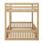 Wood Bunk Bed With Ladder And Guardrails-1084018574