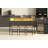 4-piece bar table and chairs set, bar table with LED light and 3 saddle stools-742528010