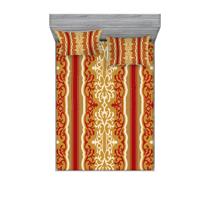 Microfiber Ikat Sheet Set, Queen Sheet Set with Fitted Sheet