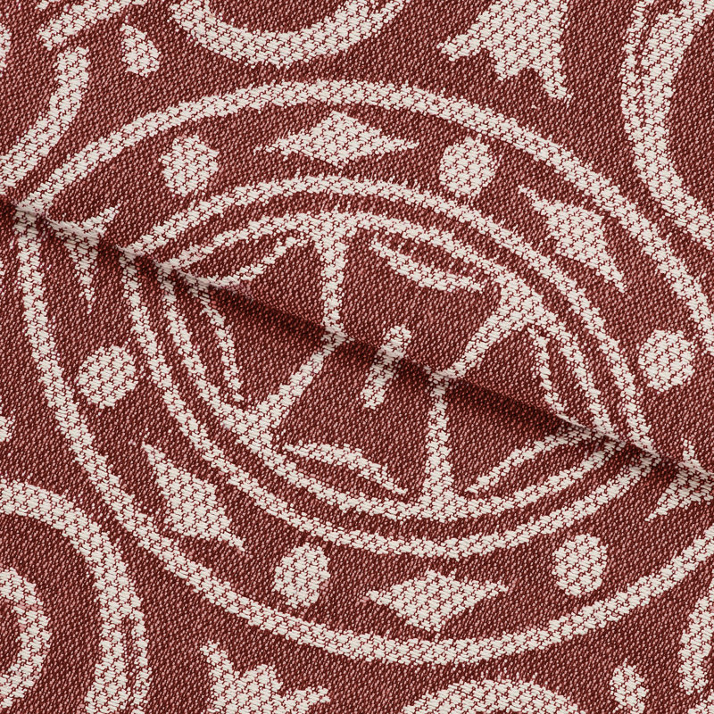Rio Lightweight Cotton Blend Woven Jacquard Traditional Medallion Bedspread/Coverlet Set, Full + 2 Shams, Berry Red