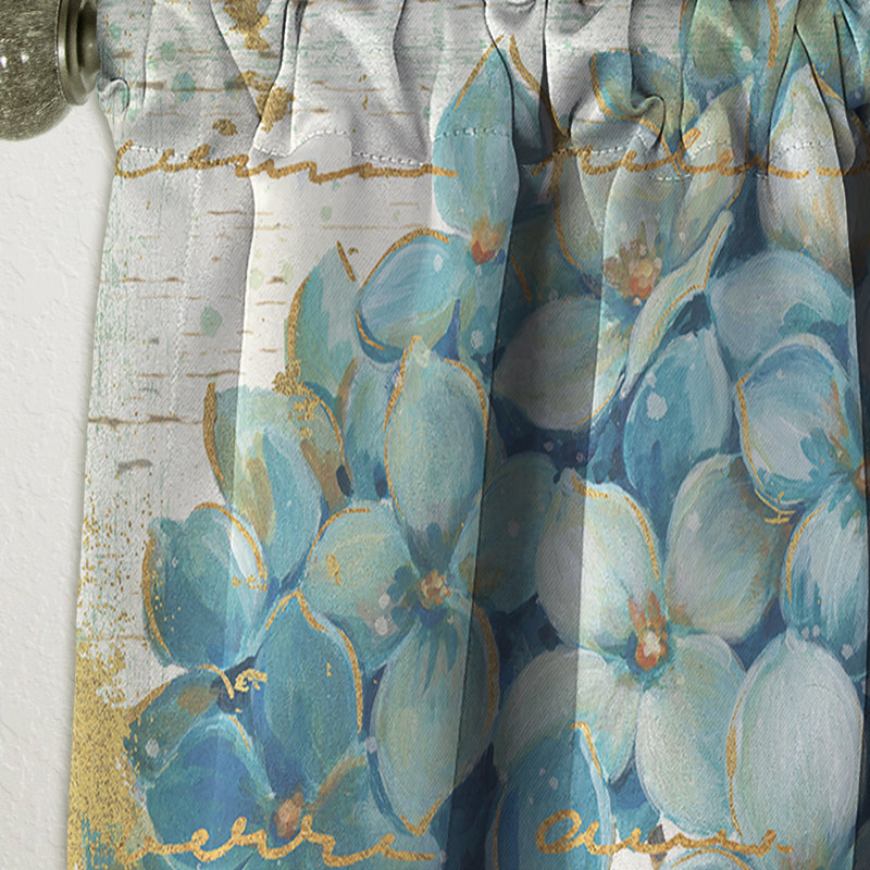 Rideau simple occultant Butterfly Blue Garden I - Floral Farmhouse, L 52 po x L 108 po