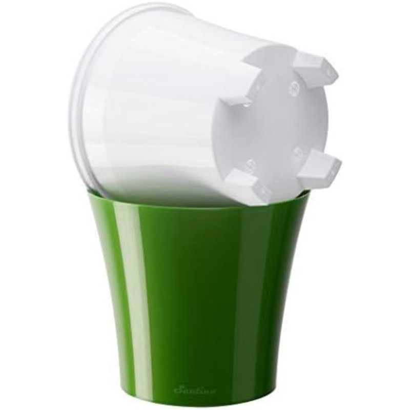 Nupur Pot Planter, Green/White, 7" H x 7.7" W x 7.7" D
