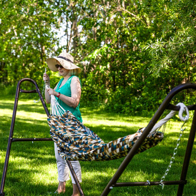 2-Person Jacquard Double Hammock - Geometric Jumble