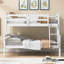 Lit simple superposé au dessus d'un lit double avec échelle, barrière de sécurité, parfait pour la chambre à coucher, blanc