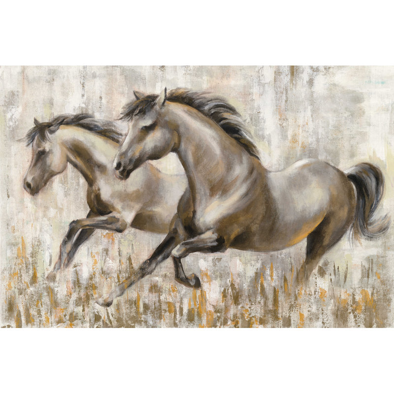 Chevaux qui courent, H 8 po x l 12 po
