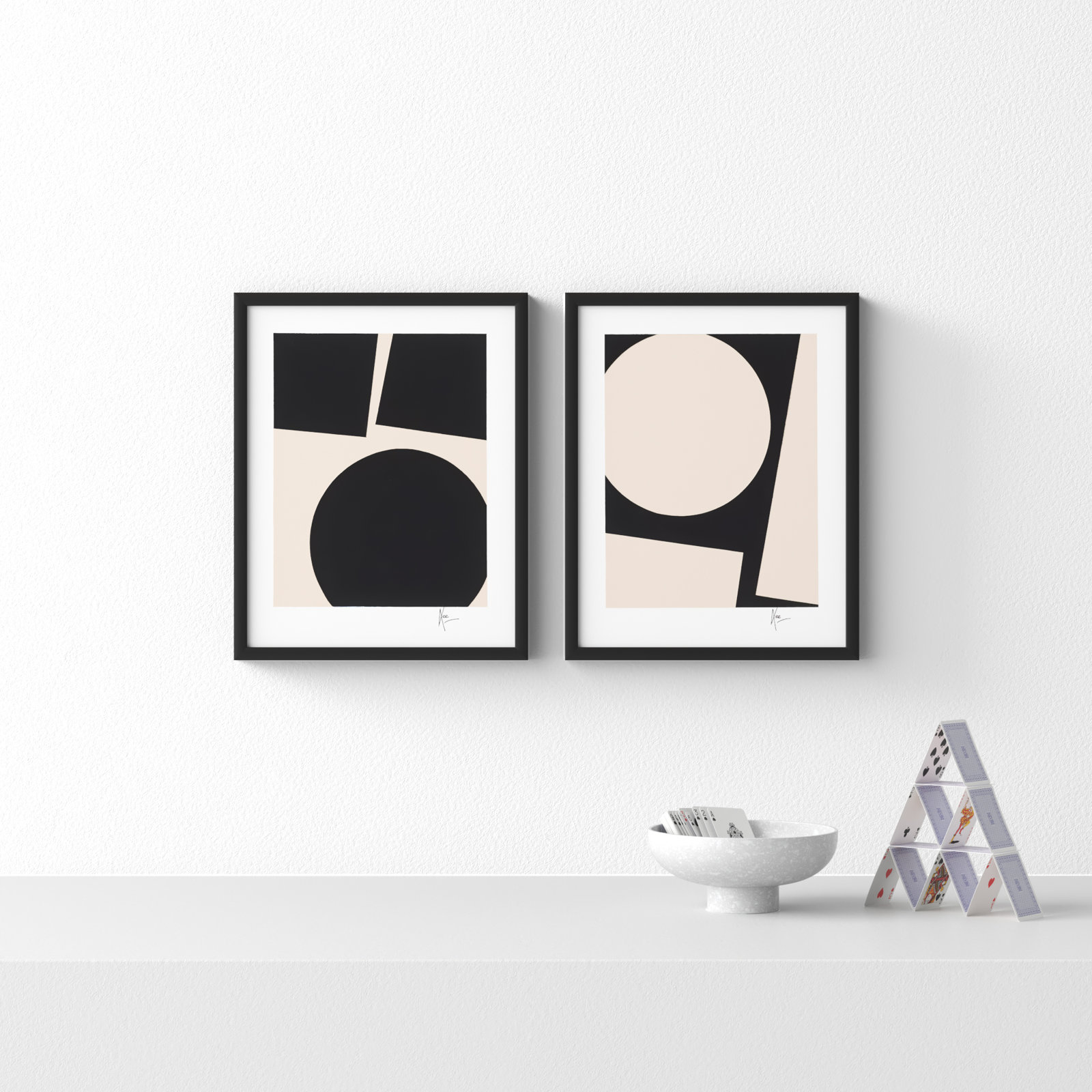 You & Me. Set Of 2 by Lee Lessem, Black, 20" H x 16" W x 1.25" D