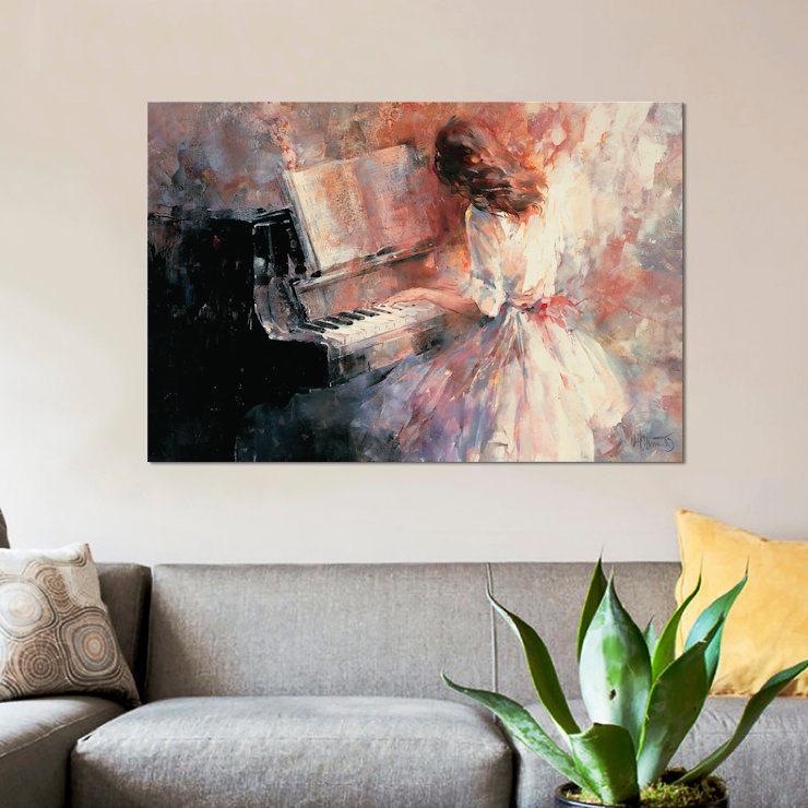 « romantique rythmique », impression sur toile, H 12 po x l 18 po x P 1,5 po, Toile tendue, Pas de tapis