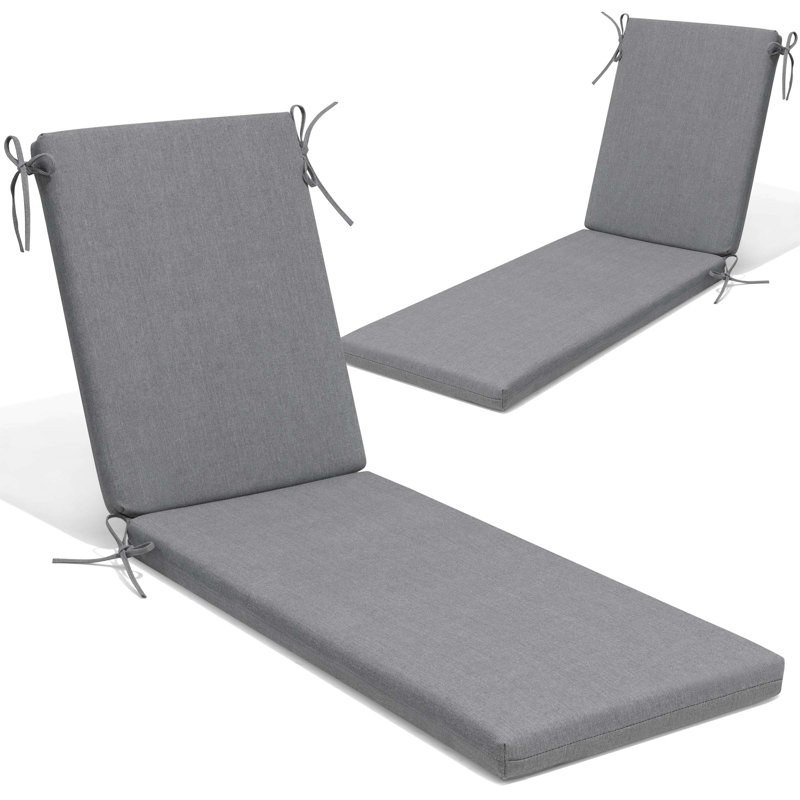 Coussin 80 po pour chaise longue (ensemble de 2),  Gris