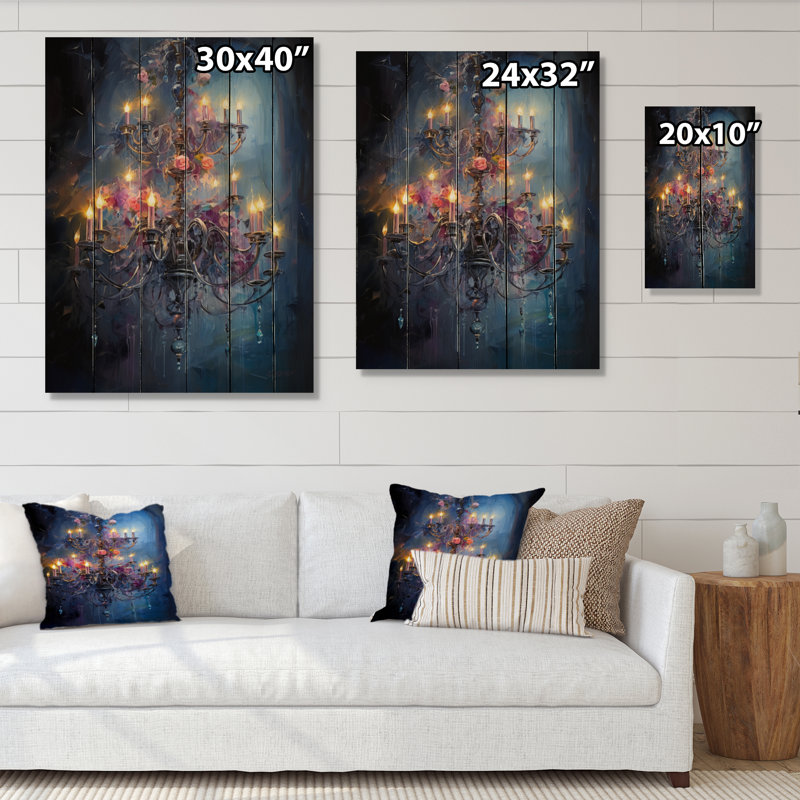 Lustre tourbillon de crépuscule II sur bois, H 20 po x l 10 po x P 0,78 po
