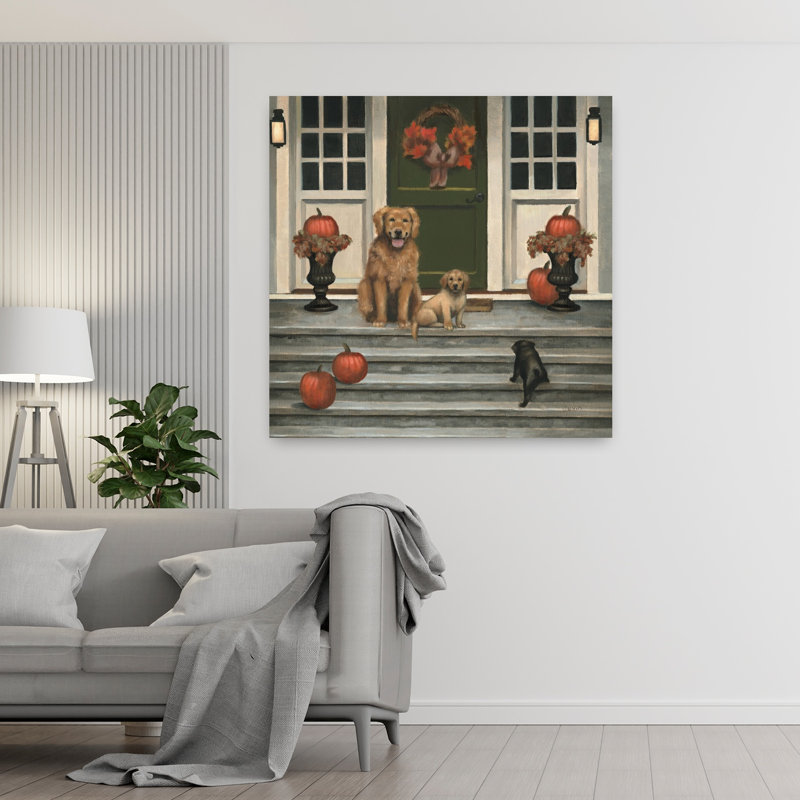 Art contemporain accueillant avec des animaux, H 48 po x l 48 po