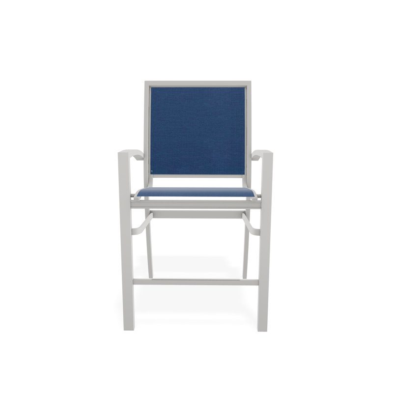 Tabouret de comptoir d'extérieur 26 po Kendall, Neige, Cobalt 35D Sunbrella®