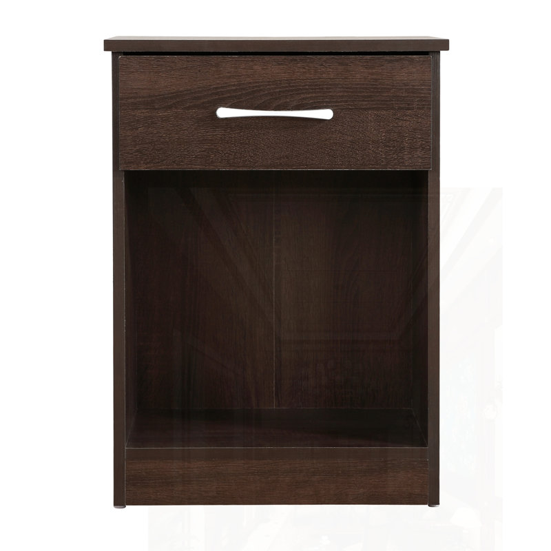 Casual Nightstand In Sandle Wood, Brown
