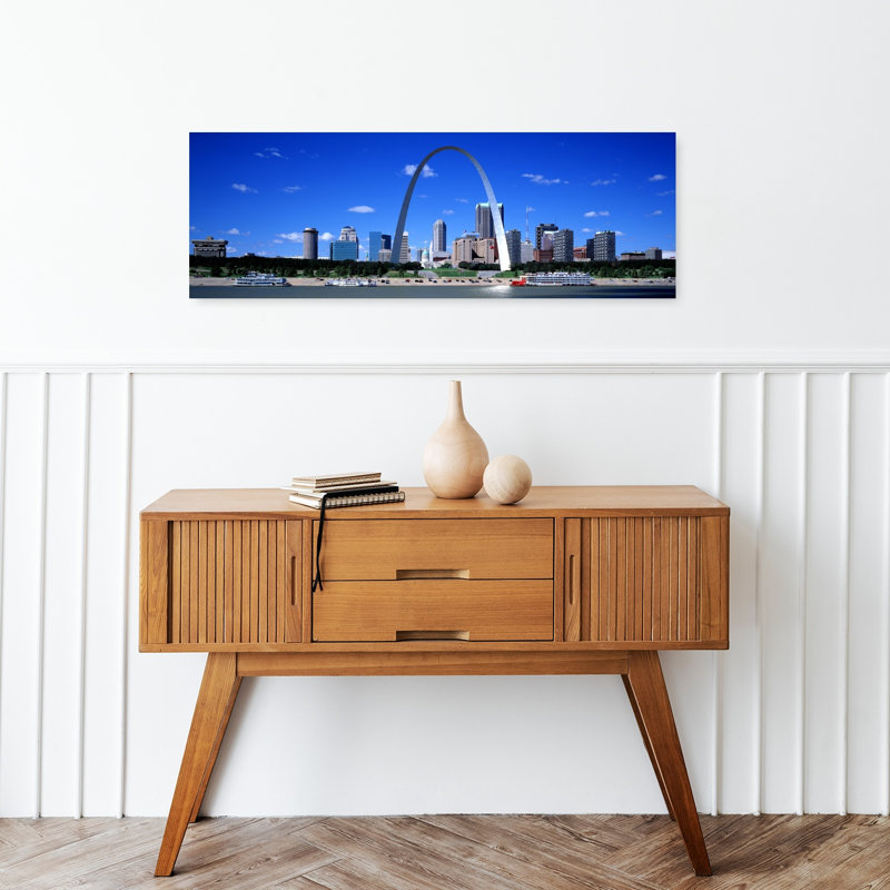 Skyline, St Louis, Mo, États-Unis, art abstrait moderne, art mural urbain, H 12 po x l 36 po
