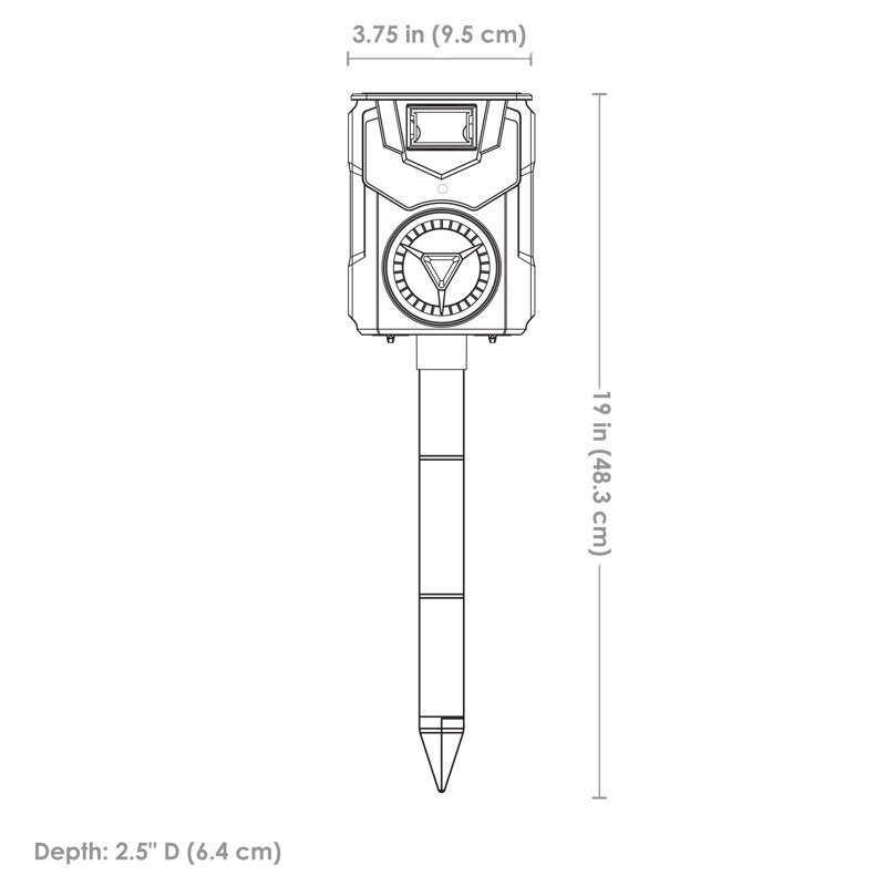 Solar Ultrasonic Animal Repeller with Flame Light and Pole