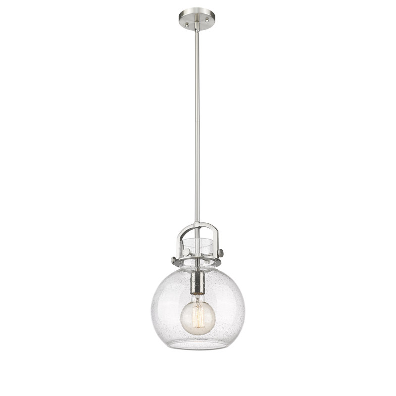 Luminaire suspendu à 1 tige Sligo, Grainé, Nickel satiné, H 13,38 po x l 10 po x P 10 po