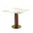 33.5" Modern Small Dining Table with Boomerang Shaped Solid Rubberwood Base, Sintered Stone Top,  Square Styles, Apartment, Kitchen Nook & Café Table for 2-4 People -1380790670