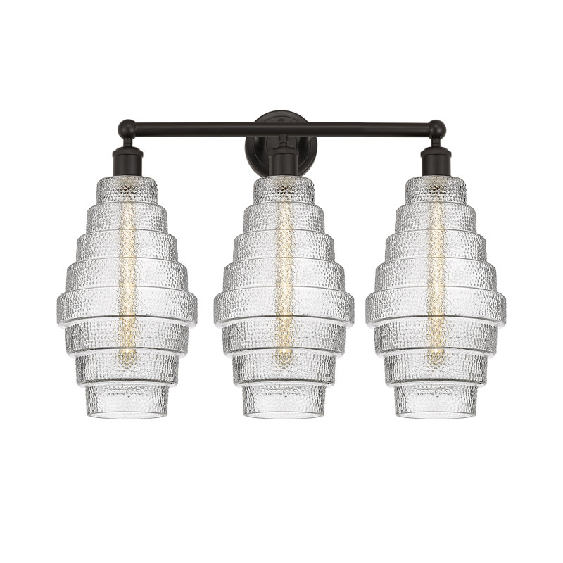 Éclairage de salle de bain à 3 lumières à intensité variable Bedrie, Fumée, Bronze huilé