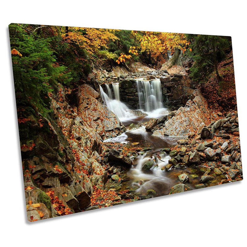 Landscape Waterfall River - Wrapped Canvas Print, 30.5cm H x 45.7cm W x 2cm D