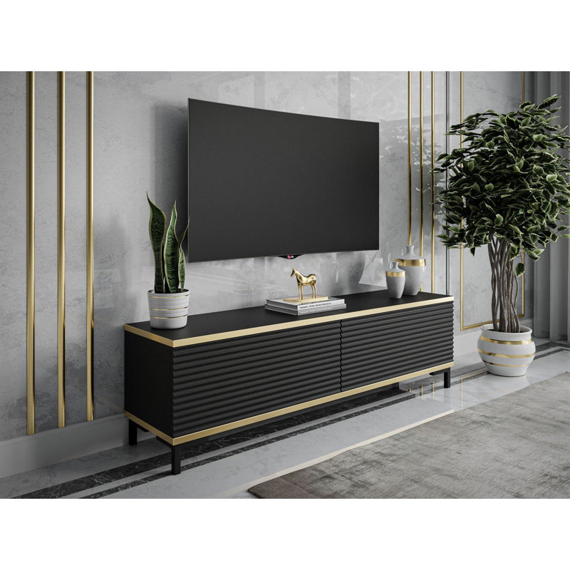 Amleto Unfinished TV Stand for TVs up to 65", Black