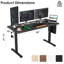 Bureau électrique debout à hauteur ajustable pour le bureau à domicile, bureau de 40 po x 24 po avec panneau d'épissure, couleur noyer, métal et bois, panneau multifonctionnel, processus d'assemblage facile