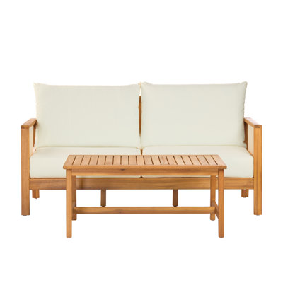 Ensemble de canapé 2 pièces avec causeuse et coussins pour l'extérieur