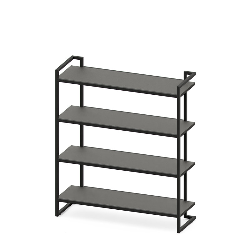 Dedakia 139cm H Etagere Bookcase, Black, 139cm H x 119cm W x 40cm D, Black