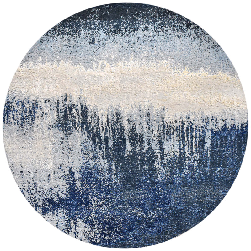 Abstract Area Rug, Round 6'