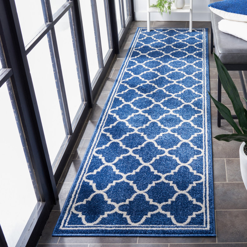 Tapis géométrique Daneya Performance, Tapis de couloir 2 pi 3 po x 9 pi
