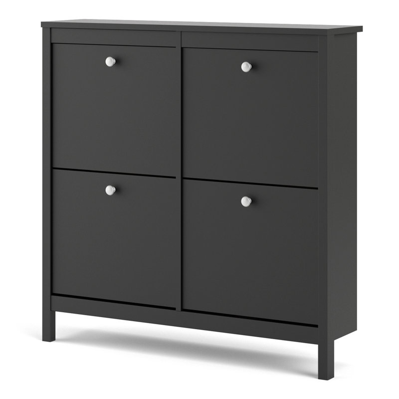 Cynsere 16 Pair Shoe Storage Cabinet, Black