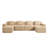 Modern Modular 4-Seat Sofa Couch with  2 Ottomans