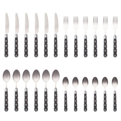Taraval 24 Piece 18/10 Stainless Steel Cutlery Set, Service for 6