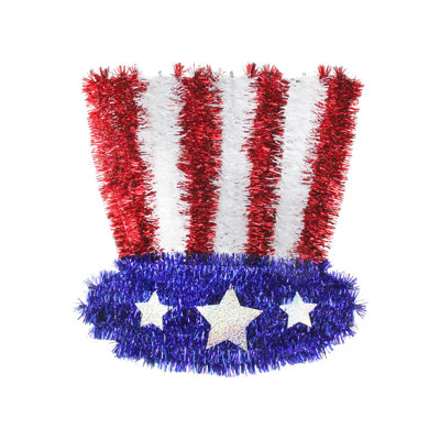 13" Red and Blue Patriotic Uncle Sam Hat Window Decor