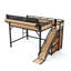 Lit mezzanine multifonctionnel en métal avec glissière et rangement intégré-218619078