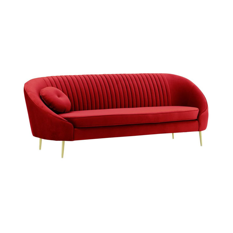 Kooper 3 Seater Velvet Sofa, Red