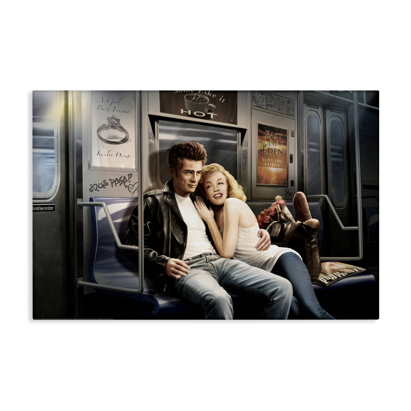 Art mural sur toile Subway Ride Famous chiffres, design par Jadei, 20" H x 30" W