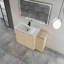 Ensemble de meuble-lavabo autoportant 48 po avec lavabo en céramique et 1 petite armoire de rangement à fermeture en douceur, contreplaqué