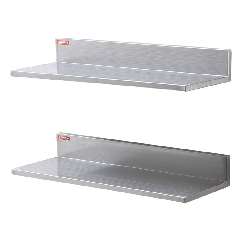 L-Shaped Metal Floating Shelf, 3.4" H x 24" W x 8.6" D