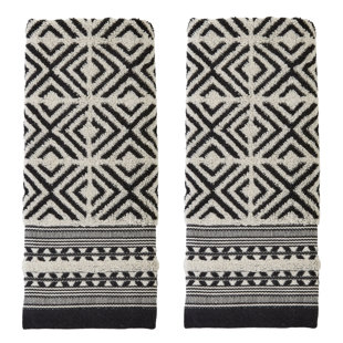 DIAMOND GRID JACQUARD HAND-BLACK (Set of 2)