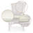 Set Of 2 Delberta Dining Armchairs Natural Rattan Wicker Handmade Design With Cushion, White Color-142532083