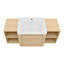 Meuble-lavabo mural 48 po avec lavabo en céramique blanche et 2 tablettes de rangement et 1 porte à fermeture en douceur, emballage KD, contreplaqué, chêne blanc américain