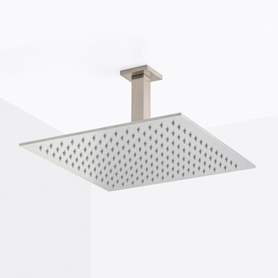 Devon Sharp Nozzles Shower Head - Wall Or Ceiling Mount - 12" Stainless Steel/Brushed Stainless Steel