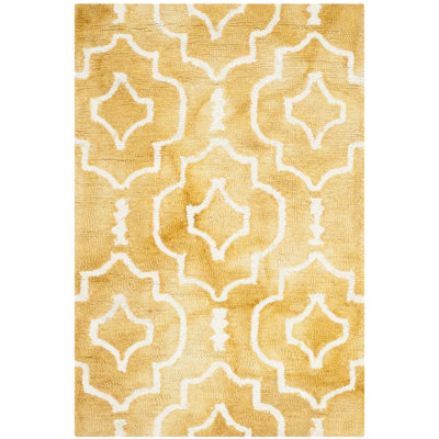 Dip Dye Hand Tufted Wool Geometric Rug